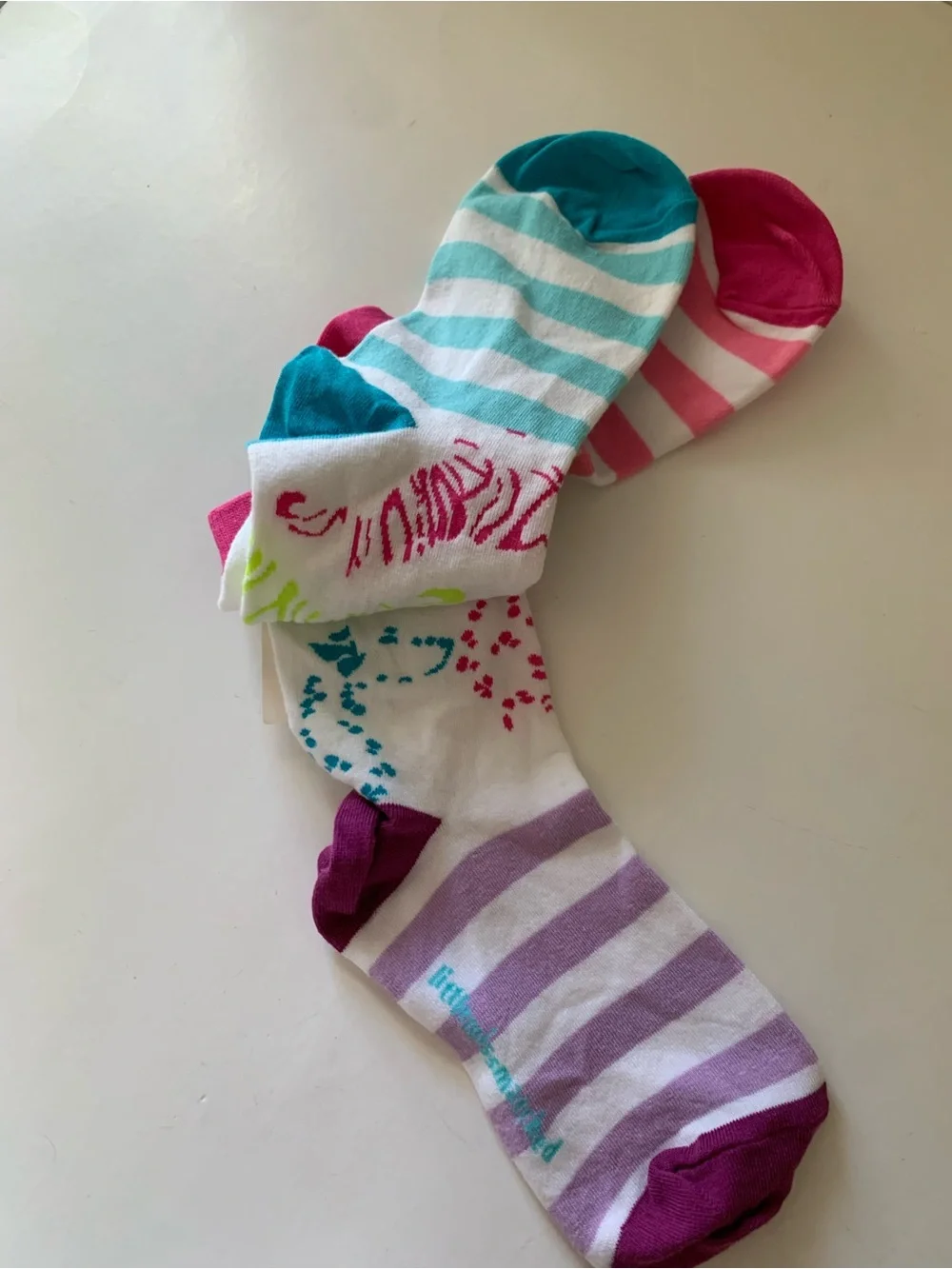 NWT LittleMissMatched Set of 3 Single Colorful Socks - Animals / Giraffe / Zebra